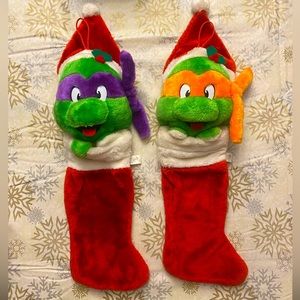 Two (2) vintage TMNT Christmas stockings